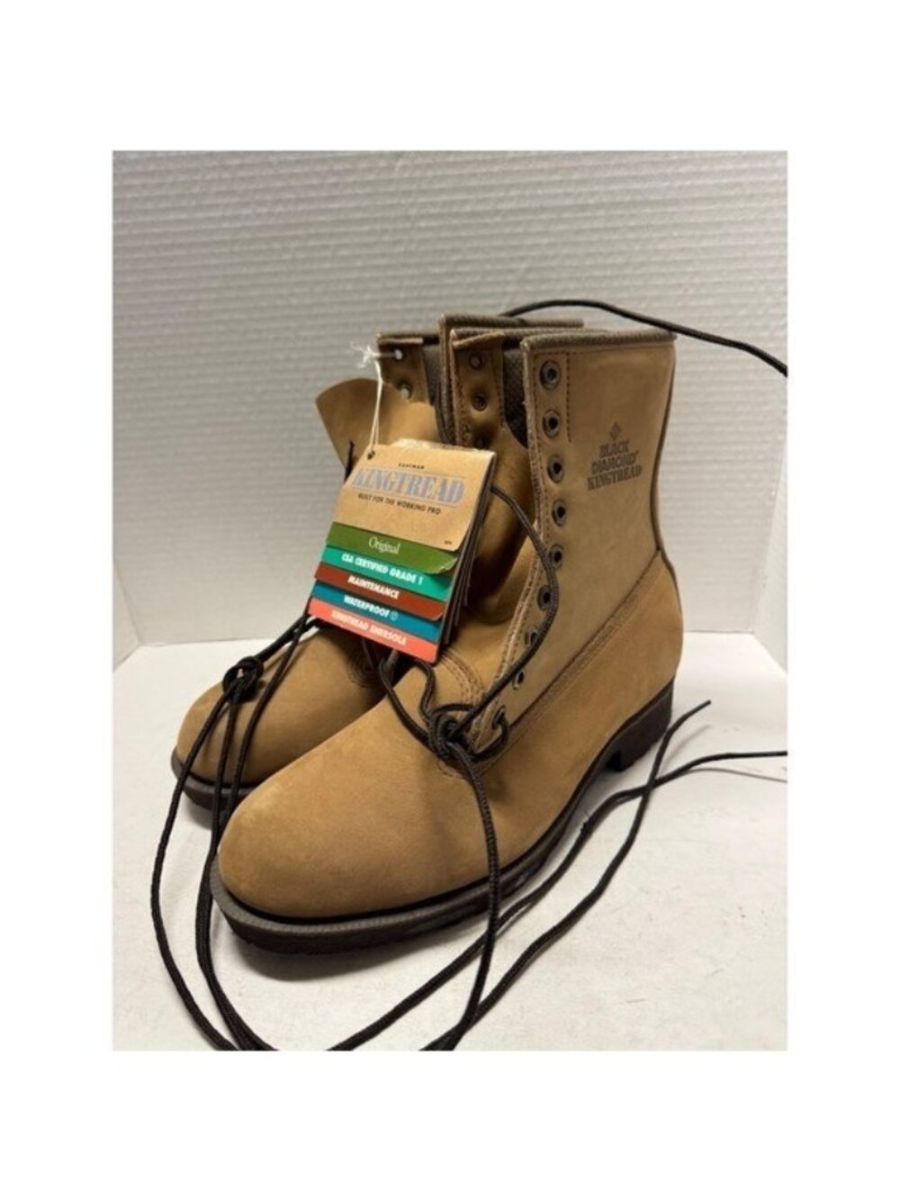 Kaufman Black Diamond Kingtread Work Boots Tan Leather Waterproof CSA Mens 7
